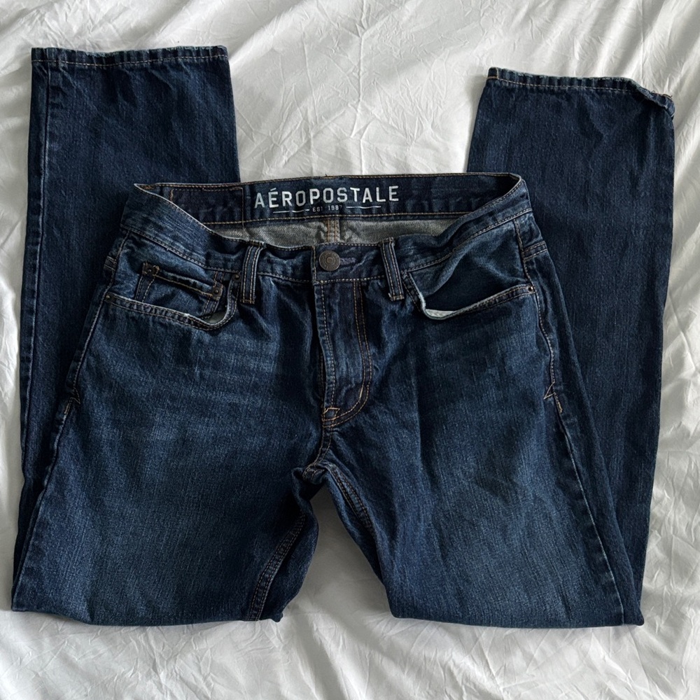 Aeropostale Men's Dark Blue Straight Jeans 👖 30x30